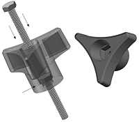 3P4 3-Arm Snap Lock Knob Illistration